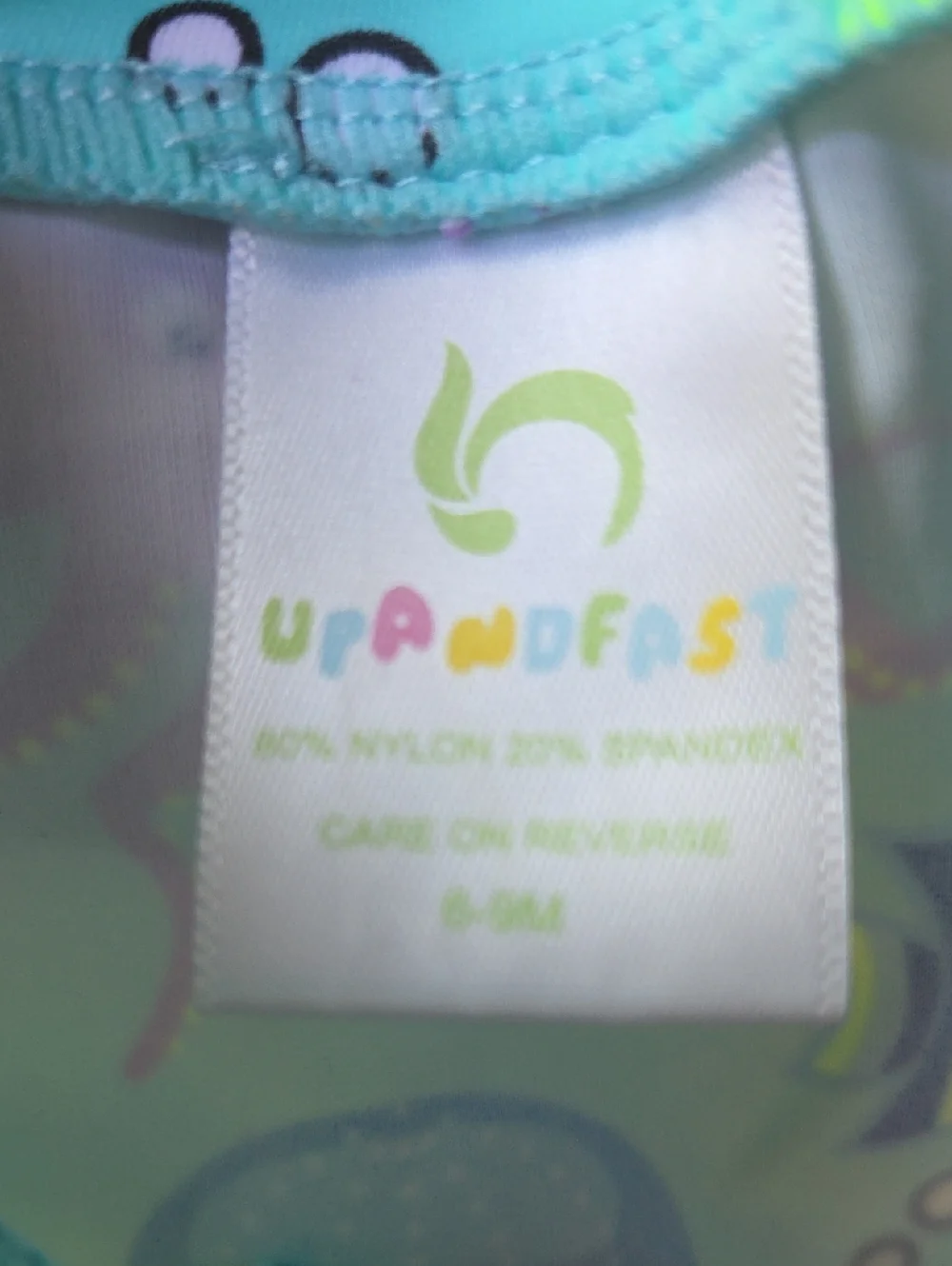 Up And Fast One Piece Infant Sea Creature Swimsuit And Hat Size 6-9 Months